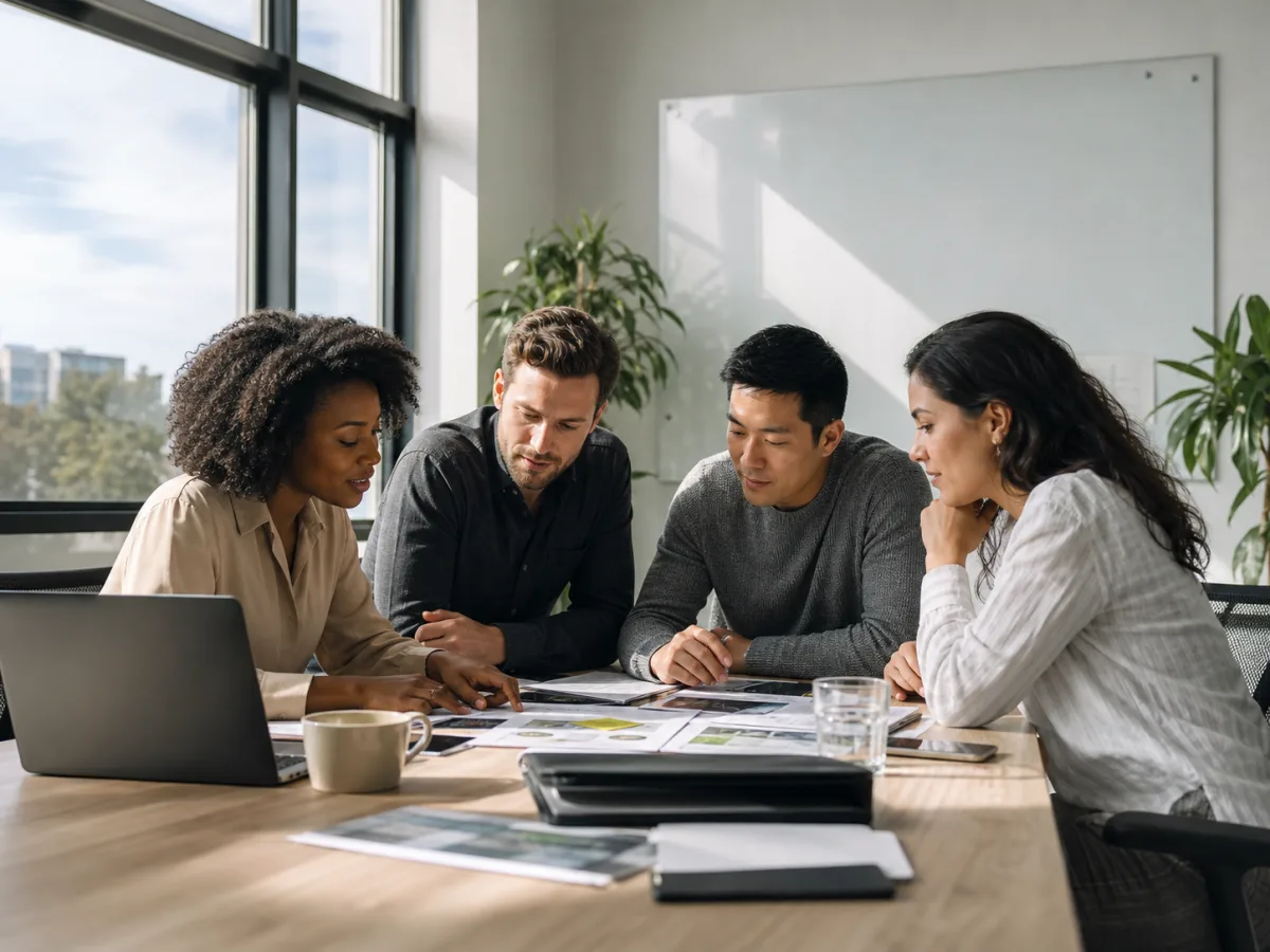 Staff involved in a decision together, part of the AI rollout