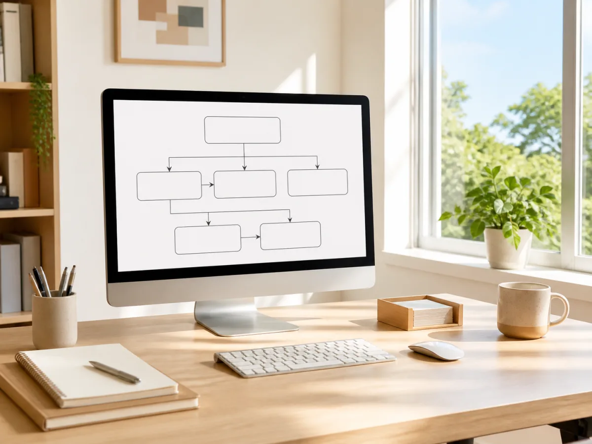 A workflow diagram on a screen before any automation is built